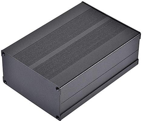 sourcing map 150mm x 105mm x 55mm Aluminum Electrical Split Project Case for Audio Amplifier Black