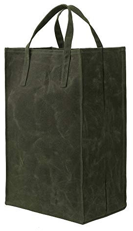 Kaaltisy 16oz gewachstes Segeltuch Einkaufsbeutel – Wiederverwendbare, Wasserdichte und Robuste Lebensmittelbeutel mit Verstärkten Griffen | Tall, Hartes Handgefühl