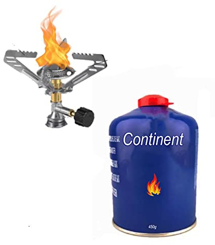 Bombona Campinggas de Rosca Recambio Hornillo Portatil cartucho gascp camping de 450g de gas azul Butano para Cocina Portátil Bombona camping gas pequeñas para cocinar y Acampar
