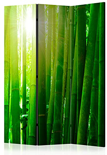 murando Akusticher Raumteiler Bambus Foto Paravent 135x172 cm beidseitig auf Vlies-Leinwand Bedruckt Akustikschaum Trennwand Spanische Wand Sichtschutz Home Office Natur Botanik Pflanze p-C-0024-z-b
