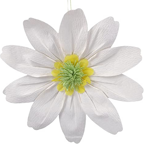 MIJOMA XL 3D-Papierblume Papierblüte Krepppapier-Blume zum Hängen Ø30cm, Party-Dekoration zum Geburtstag Bachelorette Hochzeit Babyparty Brautparty Party-Dekoration (Weiß)