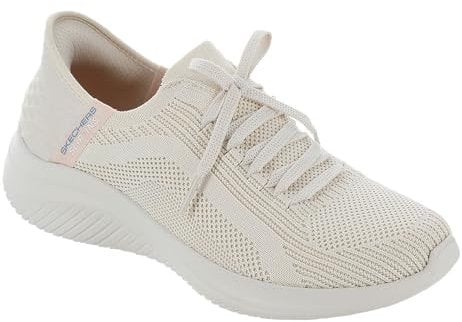 Skechers Ultra Flex 3.0 Brilliant Path, Zapatillas Mujer, Natural Knit Periwinkle Trim, 37 EU