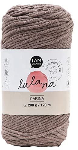 Lalana | 100% recycled | Garn Carina | große Farbauswahl | 3 mm | Häkeln & Stricken & Weben | DIY | Braun | 120 m