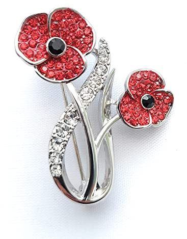 Equilibrium Elegante Mohnblumen-Brosche, Metall