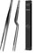 30.5cm Cooking Tweezer and Offset Tweezer Set, Tongs Precision Serrated Tips, Stainless Steel Professional Chef Tweezer Kitchen Tools for BBQ, Plating and Serving
