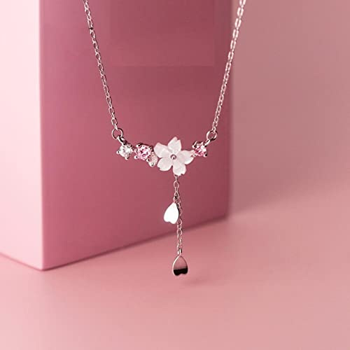 925 Sterling Silber Temperament Muschel Blume Chian Herz Halskette Für Frauen Hochzeit Feiner S925 Schmuck