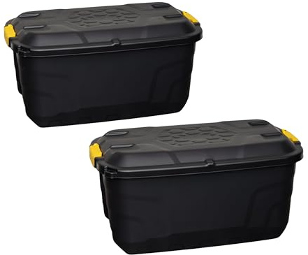 Samuel ALEXANDER 75L Heavy Duty Plastic Storage Box with Lockable Lid on Wheels (2)
