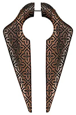 CHICNET Javanisches Batik Fake Piercing Narra-Holz Ohrring Pfeil Schlüsselloch Unisex Ohrschmuck Ohrstecker Edelstahlstift 1 mm / 18ga, Abmessungen H: 55 mm B: 35 mm