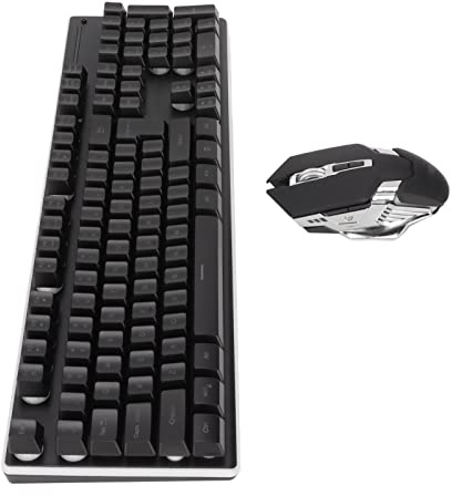 Wired Gaming Keyboard Mouse Combo, 3200DPI Mechanical Keyboard and Mouse LED Backlit Rechargeable Light Up Keyboard, Backlit Keyboard