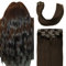 Sindra Clip in Hair Extensions Real Human Hair Haarextension Echthaar Clip in Extensions Echthaar Dunkel Braun 50cm 6pcs 120g Remy Haarverlängerung Natürlich C#2 20 Zoll