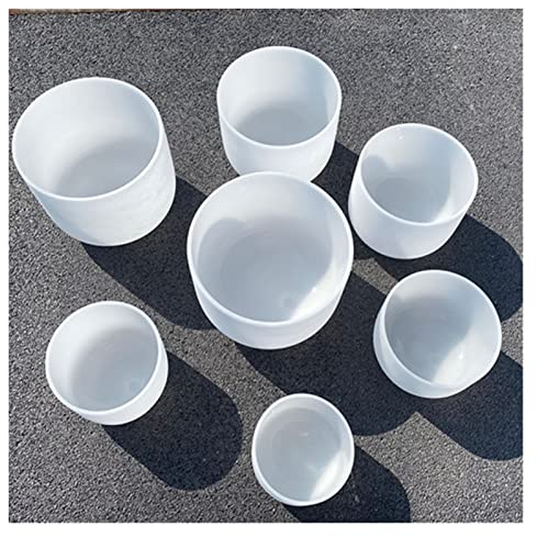 8-12 Note C/D/E/F/G/A/B Chakra Frosted Quartz Crystal Singing Bowls Set Of 7 (Color : 440hz)