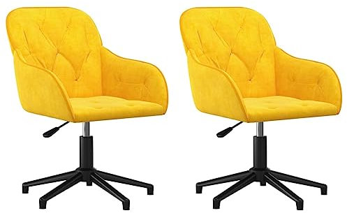 KTHLBRH esstisch stühle Wohnzimmer stühle Multifunktionaler StuhlEsszimmerstühle 2 STK. Drehbar Gelb Samt für Esszimmer Arbeitszimmer, Wohnzimmer