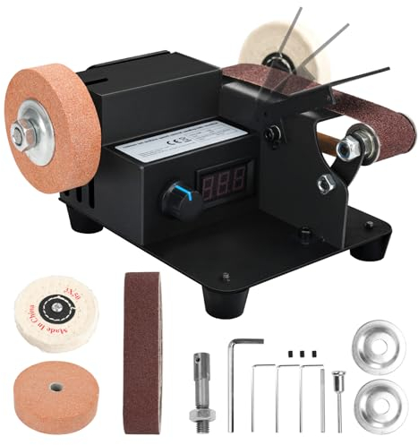 Levigatrice a Nastro Mini, Levigatrice Elettrica 350W per Batteria Makita 18 V, Smerigliatrice a Nastro con 10 Nastri Abrasivi, per Levigare Metallo Legno (Batteria non Inclusa)