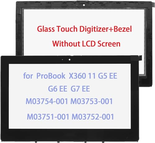 ARUISIFX Pantalla táctil de repuesto de 11.6 pulgadas para HP ProBook X360 11 G5 EE G6 G7 EE digitalizador táctil de vidrio + montaje de bisel (sin pantalla LCD)