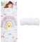 Schlafsack Kinder Doppelter Reißverschluss Weich Warm, Faltbare Kinderschlafsack mit Kissen Abnehmbar für Mädchen Jungen, Leicht Reinigen Schlafsack für Outdoor Indoor Camping, 150×60cm Regenbogen