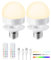 EDISHINE USB Rechargeable LED Light Bulb, 12RGB 3 Color Temperature, Dimmable Remote Control, Portable Battery Powered Light Bulbs with Timing Function, E26/E27 Base, 2 Pack