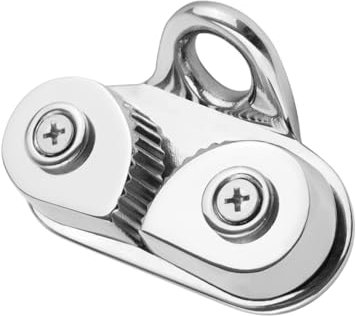 DONGKER Cam Marine, 1 Stuck Edelstahl Schotklemme, Boote Nockenklemme Curryklemme mit Drahtführungsring für Max. 15mm Tau Seil