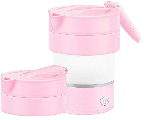 zishuo shop Hervidores de té, hervidores, hervidor plegable, peso ligero, hervidor de agua, 0,6 L rápido/rosa/a