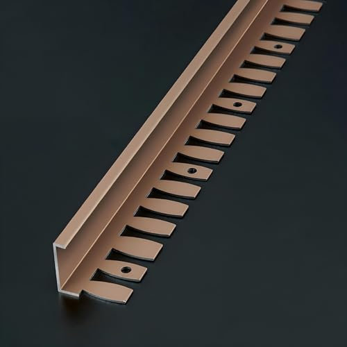 Raouoae Universelles Biegbares Abschlussprofil Abschlussleiste Eloxiertem Aluminium 135cm 2 Stück C-Form Profil Treppenkantenprofil Passend Für Jede Fliesenart(Roségold,Hoch: 9.5mm)