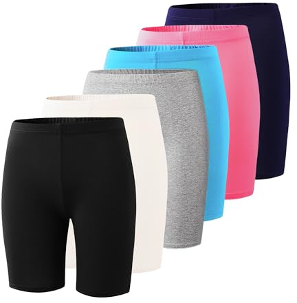 Deuerr Girls 11-12 Years High Rise Modern Activewear Mixed Pattern Black, White Shorts for Yoga, Running, Cycling, Hiking