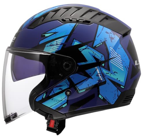 LS2, Casco Moto Jet COPTER II KANJI Gloss Blue, L