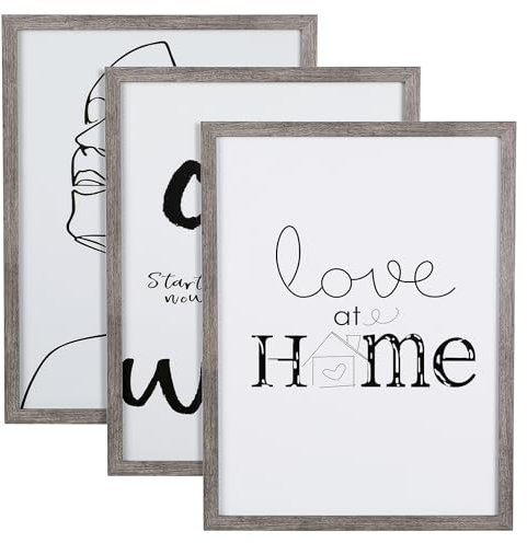 Bilderrahmen 3 Stück, 30x40 cm, Fotorahmen Holz, Fotorahmen 3er Set,Fotorahmen Rahmen Collage, Fotorahmen für Desktop, Wand oder Tischdekoration, Foto Frame Set für Bild,Zertifikat,Poster,Gemälde