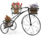 COSTWAY Support pour Plantes Tricycle, Porte-Pot de Fleurs en Métal à 3 Niveaux avec 3 Panier Découpés et Roues Élégantes Style Parisien, pour Patio Jardin Balcon (Noir)