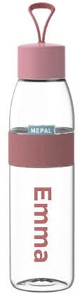 Mepal Personalisierte Trinkflasche mit Namen - Wasserflasche für Kinder und Erwachsene - Flasche für Schule & Arbeit - Stoßfest, Auslaufsicher - BPA-frei & Spülmaschinenfest - 500 ml - Vivid mauve