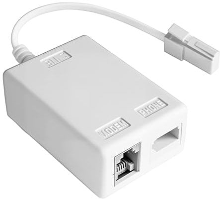 Cncedi BT Plug to ADSL RJ11 Filter, White Socket Phone Splitter Cable, Broadband Internet Microfilter Splitter for Internet Telephone Landline Modem Router Wifi