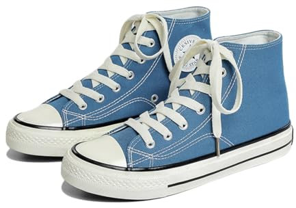 SIUSUMFO Adulto Zapatos De Lona Sneakers Clásico Zapatillas de Caña Alta Mujer de Deportivos Running Zapatos Atléticos Casuales 38.5 EU Azul