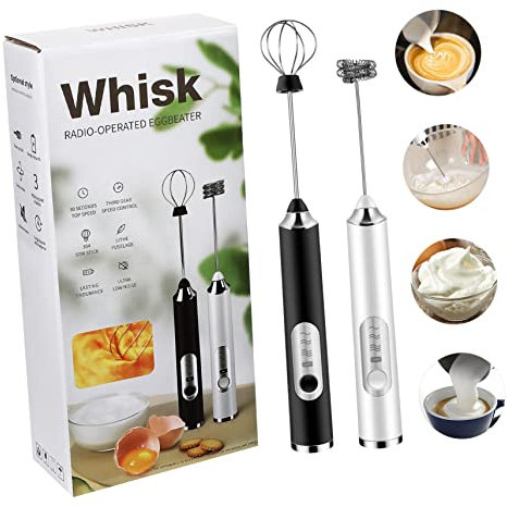 PEPLAYTAL Batidor Eléctrico De Inoxidable Cabezas Espumador De Leche Portátil y Recargable Por Usb Mezclador De Café y Huevos Bajo Ruido Velocidades Ajustables Para Viajes y Uso Diario