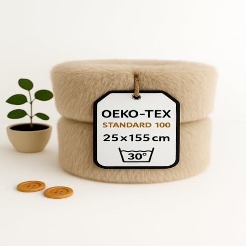 StoffBook beigegrau kunstfell Stoff, teddyfell Fellimitat, Fellborte, Fellreste zum Basteln, Plüschstoff, Teddystoff, Fellband, Bastelfell für Dekorationen, Nähprojekte, Kinder, DIY, e116