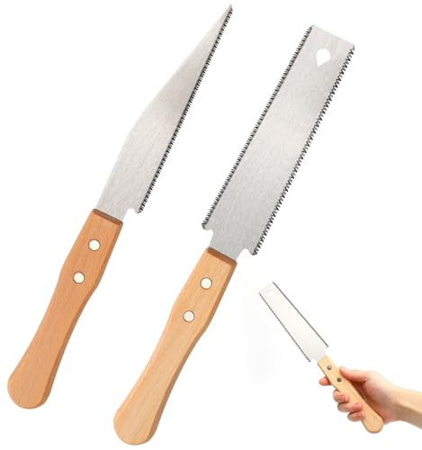 APOMOONS Scie Japonaise à Main, Scie A Main Scie A Bois A Main Manuelle, Petite Scie de Précision, Scie à Double Denture, Scie à Tirer pour Menuiserie, Scie D'ébéniste pour Bois et Taille D'Arbres