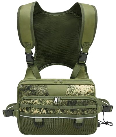 Angeltruhe, Fliegenfischtasche für Männer und Frauen, Tackle und Fliegenboxen Aufbewahrungspack, Jagd-Fernglas-Pack (grün)