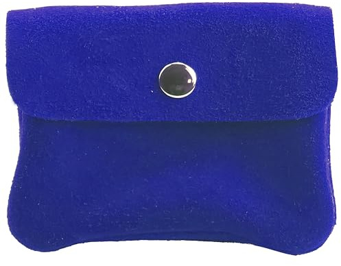 Modamoda de P09 WL Damen Geldbörse aus Wildleder 12,5x2x8,5 cm Handmade in Italy, Farbe:Köngisblau