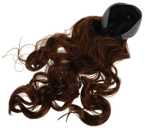 Peluca de Diadema Larga y Rizada de Fibra Sintética Gris para Mujer | Resistente al Calor, sin Pegamento Aspecto Natural, Diseño Uno para Bodas y Escenario