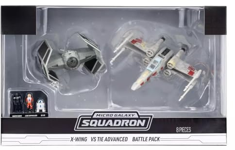 Micro Galaxy Squadron X-Wing vs TIE Advanced Battle Pack, compatible avec Star Wars Jazwares Vault