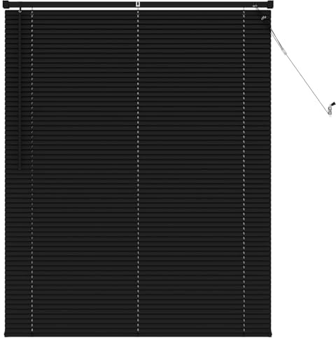 vidaXL Jalousie Manuell Verstellbar Schwarz 150 x 120 cm PVC, Moderne PVC Jalousie, Innenbereich, Fensterbehandlung für Sichtschutz, Einstellbare Lichtfiltration im Arbeitszimmer