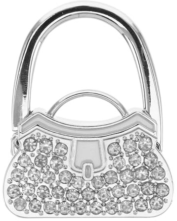TOYANDONA Rhinestone Handbag Holder for Table Portable Purse Hook with Strong Lock Mechanism Mini Luggage Hook for Bags Compact Bag Holder for Parties and Daily Use Scratch-Resistant