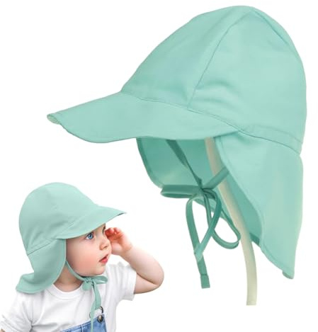 HYFZOD Cappello per Il Sole Neonato, Traspirante e Asciugatura Rapida, con Visiera e Protezione per Il Collo Regolabile, Come Cappellino Sole Neonato 3-6 Mesi, Berretto Lattante Estivo