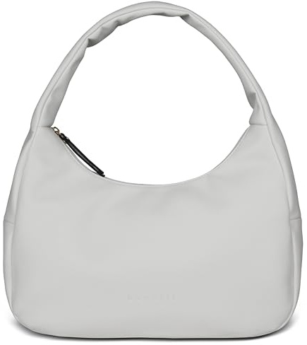 bugatti Mare 3.0 Hobo-Tasche für Damen, Schultertasche aus Kunstleder mit breitem Henkel, weiß