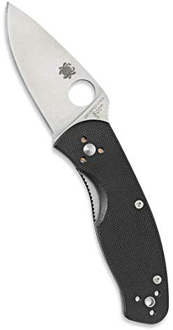 Spyderco Erwachsene Messer Persistence G-10 Klappmesser mit gerader Kante, Schwarz, SPY-C136GP