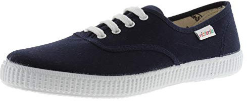 victoria Inglesas Unisex 1915 Lona & Cordones Blancos 106613 para Adulto Marino 36