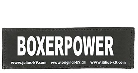 JULIUS K-9 Klettaufschrift, BOXERPOWER, klein, Schwarz