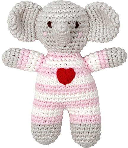 Die Spiegelburg 13969 Häkel-Rassel Elefant BabyGlück, rosa