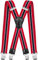 Decalen Hosenträger für Herren Breit 4 cm mit sehr Starken 4 Metall Clip Lang Einheitsgröße für Männer und Damen Einstellbar und Elastisch X Style (Rot Weiß Marineblau)