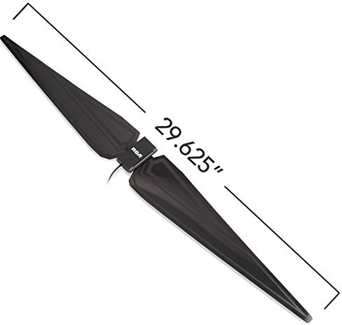 RCA Outdoor HD TV antenna ultra-sottile vhf-uhf HDTV indoor antenna con 48,3 km Range da nero (AZON002)
