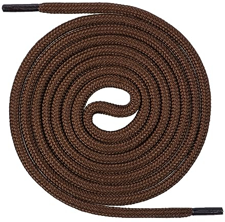 Mount Swiss runde Premium-Schnürsenkel für Arbeitsschuhe, Wanderschuhe und Trekkingschuhe - Polyester - ø 4,5 mm - sehr reißfest - Farbe Braun Länge 160cm