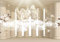 wandmotiv24 Photo murale Piliers ange sépia XL 350 x 245 cm - 7 pièces photo, papier peint non tissé Antique, nuages, fleurs M1854