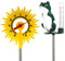 Lantelme Gartenset Regen- und Temperaturmesser Frosch mit Metallspieß – Niederschlagsmesser & Analog Thermometer Sonne, wetterfest für Außenbereich, Garten-Deko & Rasenpflege